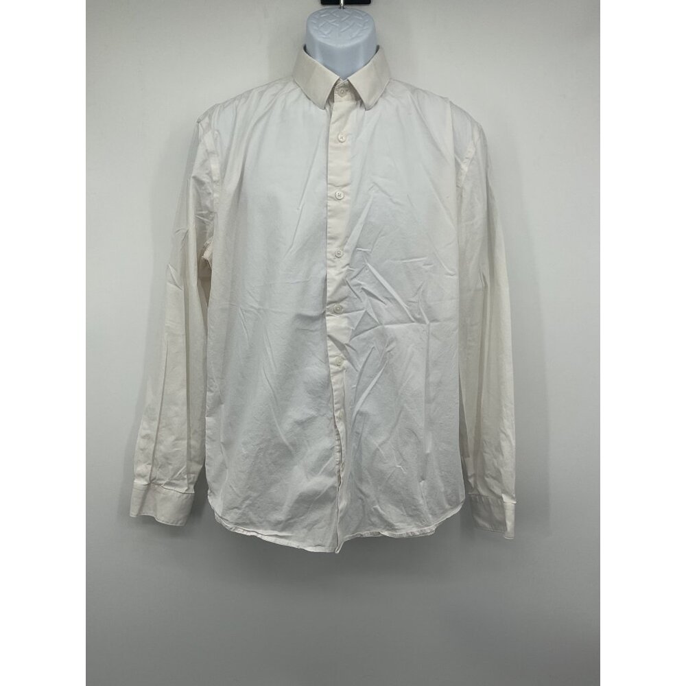 Express Men 1MX Modern Fit Long Sleeve White Button-Up Dress Shirt Size 16-16.5